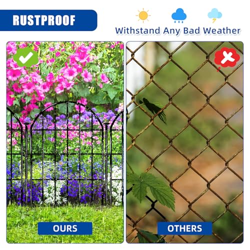 26 Pack 22in X 28ft Arched No Dig Rustproof Metal Garden Fence B70761