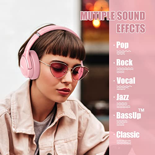 Bluetooth Headphones Over Ear, 65H Playtime, 6 EQ Music Modes, Wireless Headphones with Microphone, Foldable Lightweight Headsets, Deep Bass S700