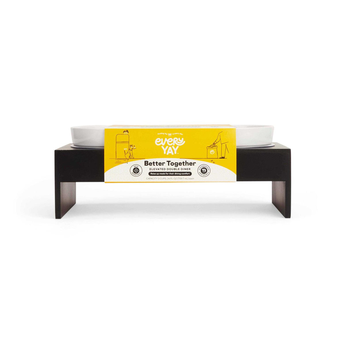 Wood Double Diner for Dogs A69748