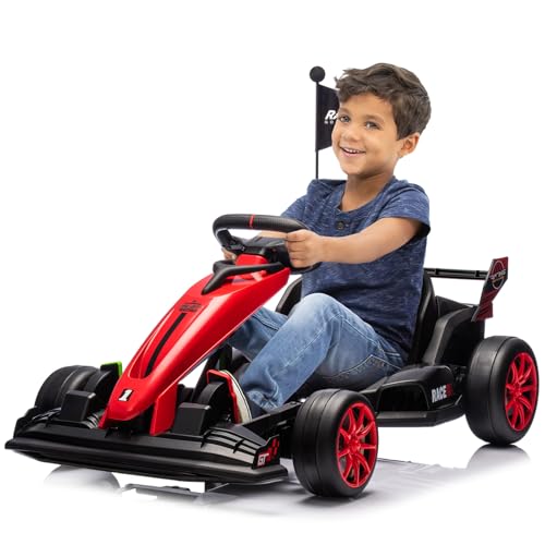 24V Kids Ride on Go Kart, 7.5mph Drifting Car, 7ah Battery 200W*2 Motors, Max Load 135lbs, White C13121