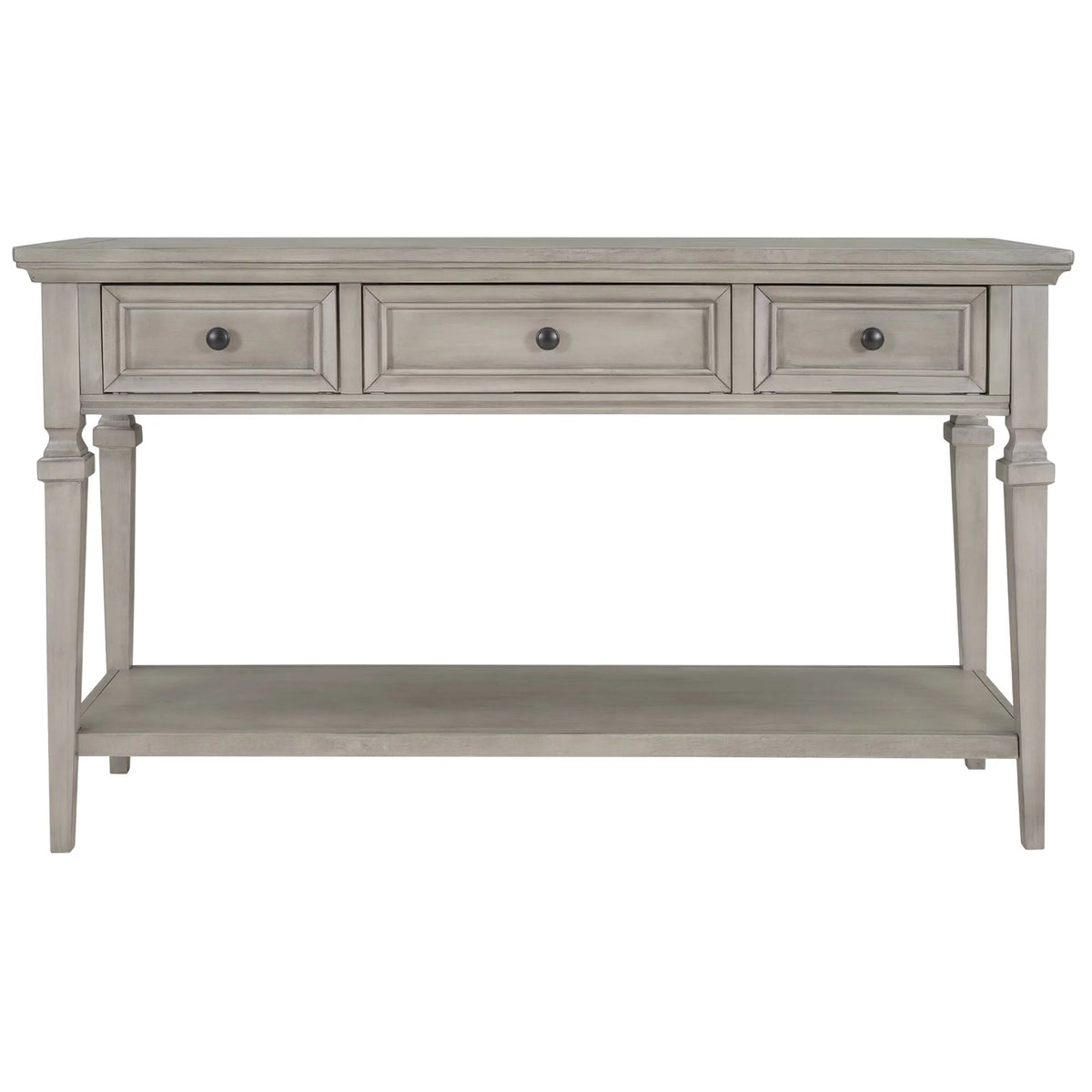 Navy Wooden Console Table with 3 Drawers and Open Shelf T4031