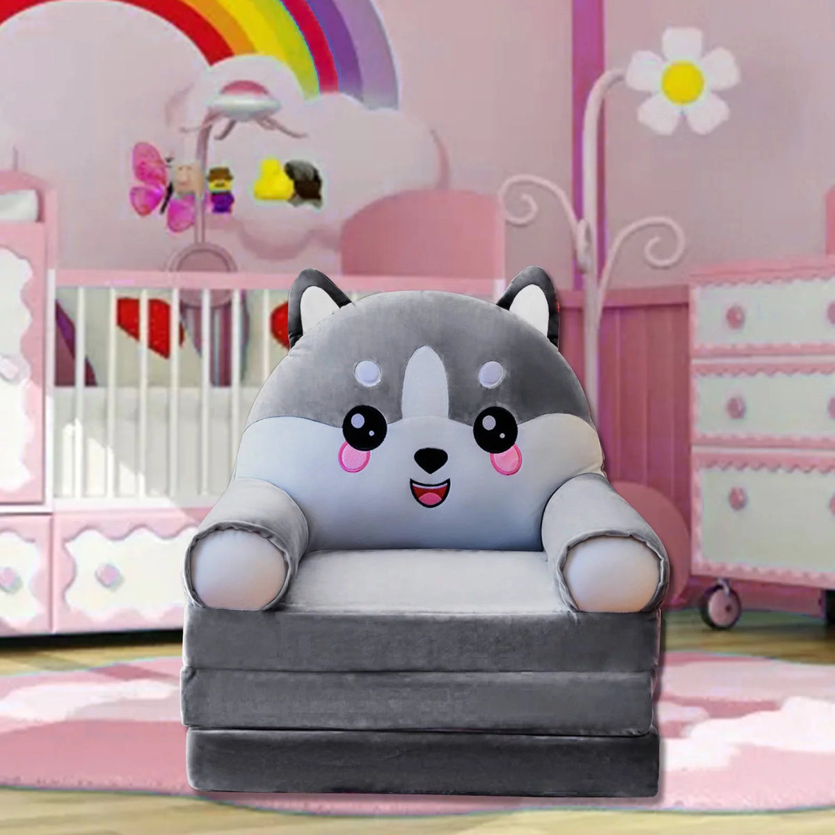 Plush Foldable Kids Sofa Armchair 2 In 1 Sofa Bed S16968
