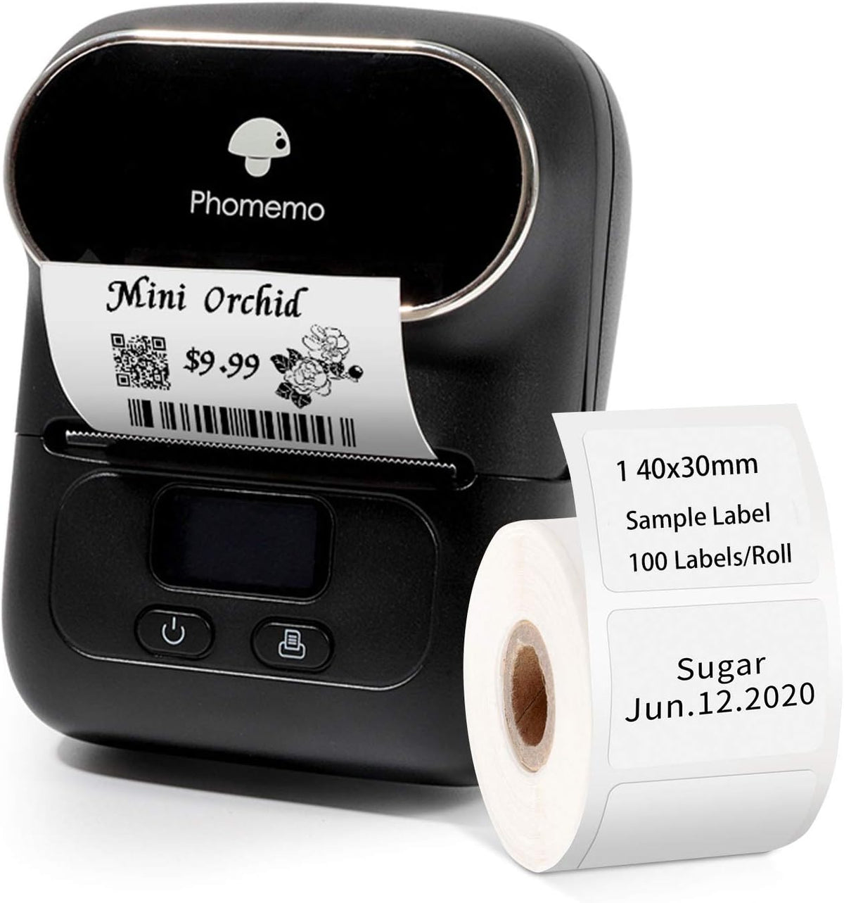 Pink Portable Bluetooth Thermal Label Printer with 1 40×30mm Label J164