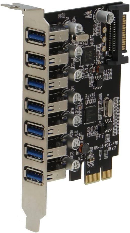 PCIE 7 Port USB 3.0 Adapter Card with SATA Power Connector E8994