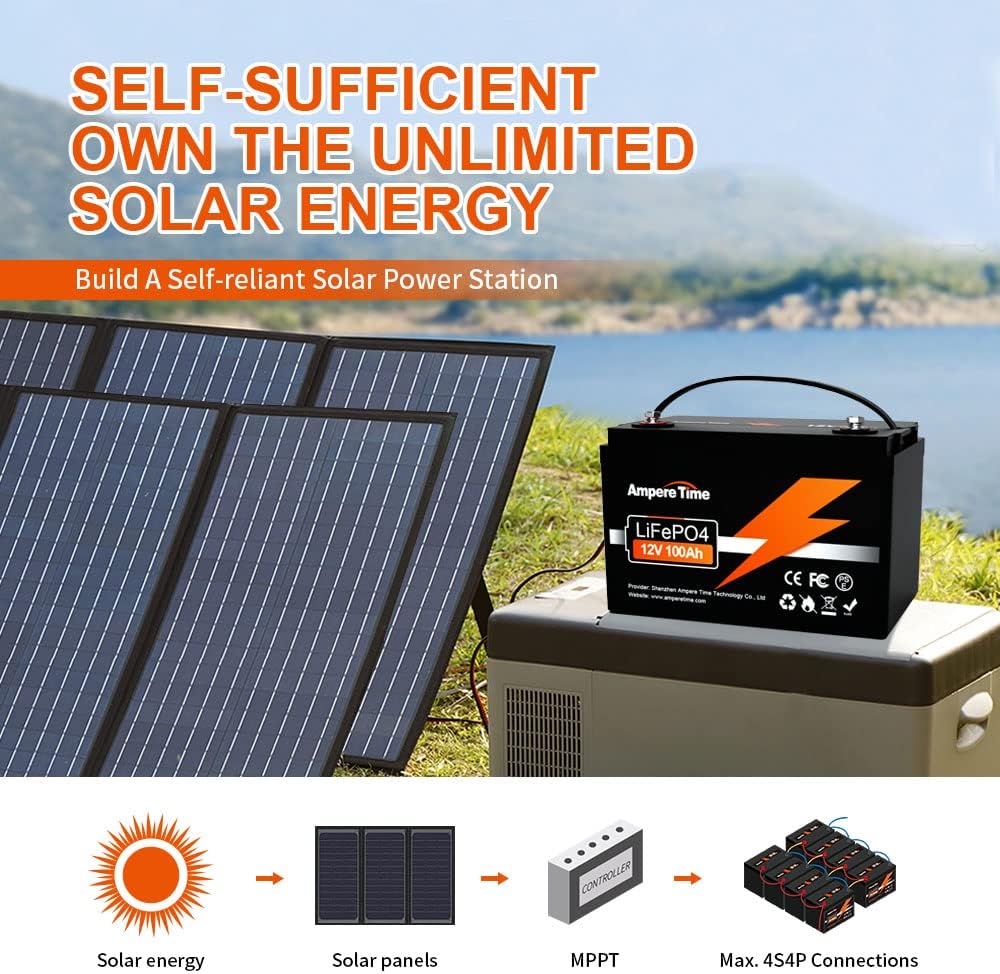 12V 100Ah LiFePO4 Battery with 14.6V 10A Charger H586