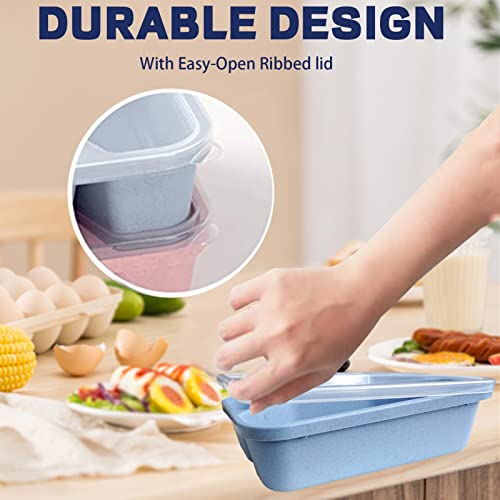 8 Pack Wheat Straw Bento Lunch Containers N589