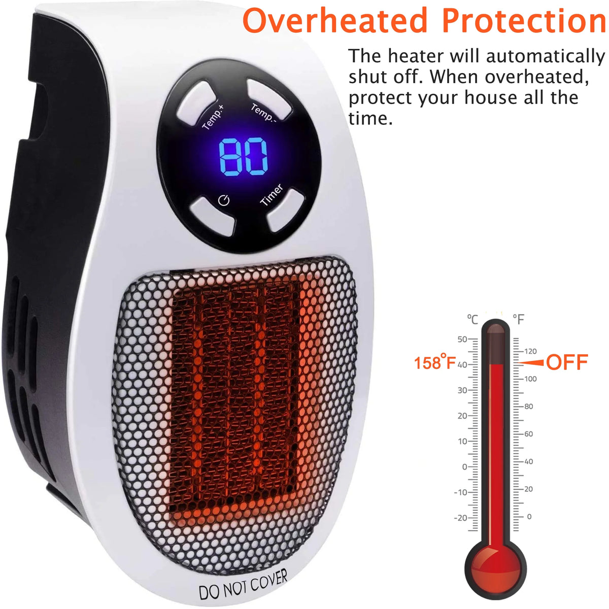 Portable Electric Heater with Adjustable Thermostat D630088