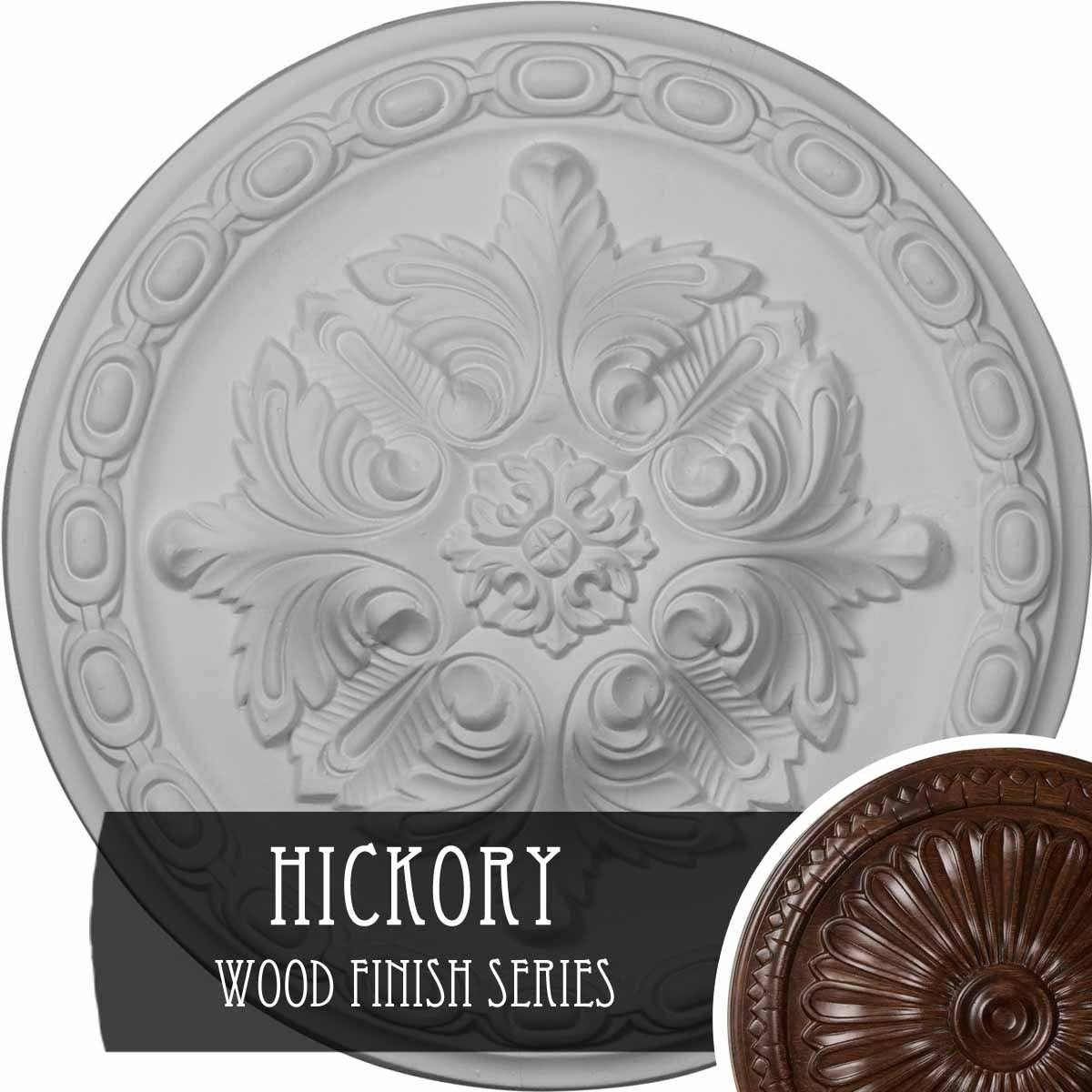 Hand-Painted Hickory Acanthus Ceiling Medallion O399