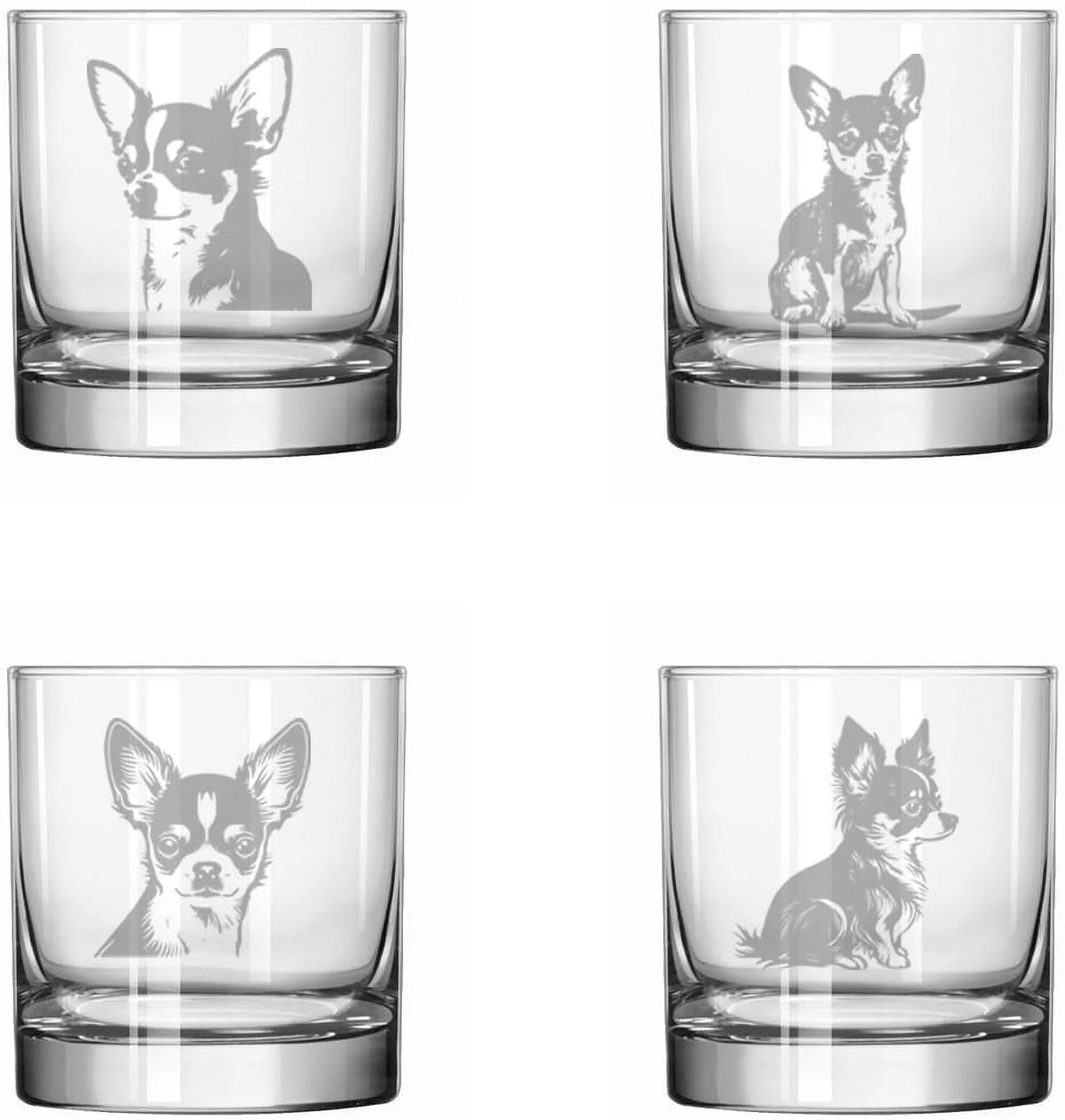 Set of 4 Glass 11 oz Rocks Whiskey Glass O241