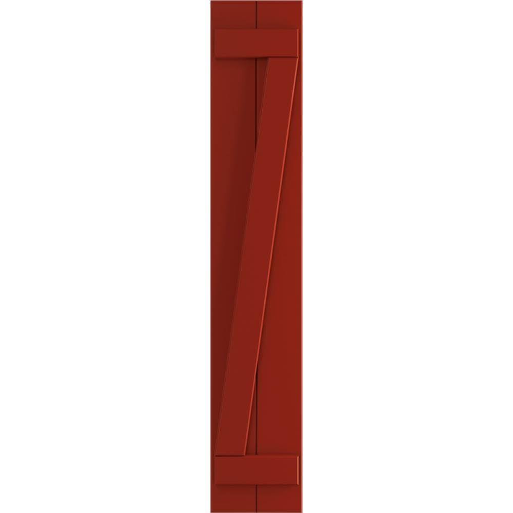 Fire Red PVC Board and Batten Shutters (Per Pair) D94125