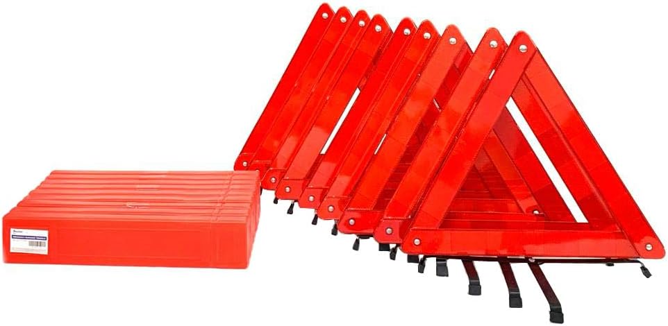 9-Pack Emergency Roadside Safety Triangle with Carrying Case J388