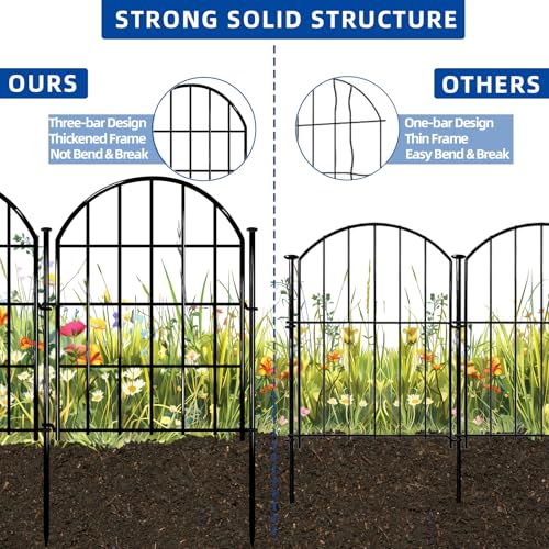 26 Pack 22in X 28ft Arched No Dig Rustproof Metal Garden Fence B70761