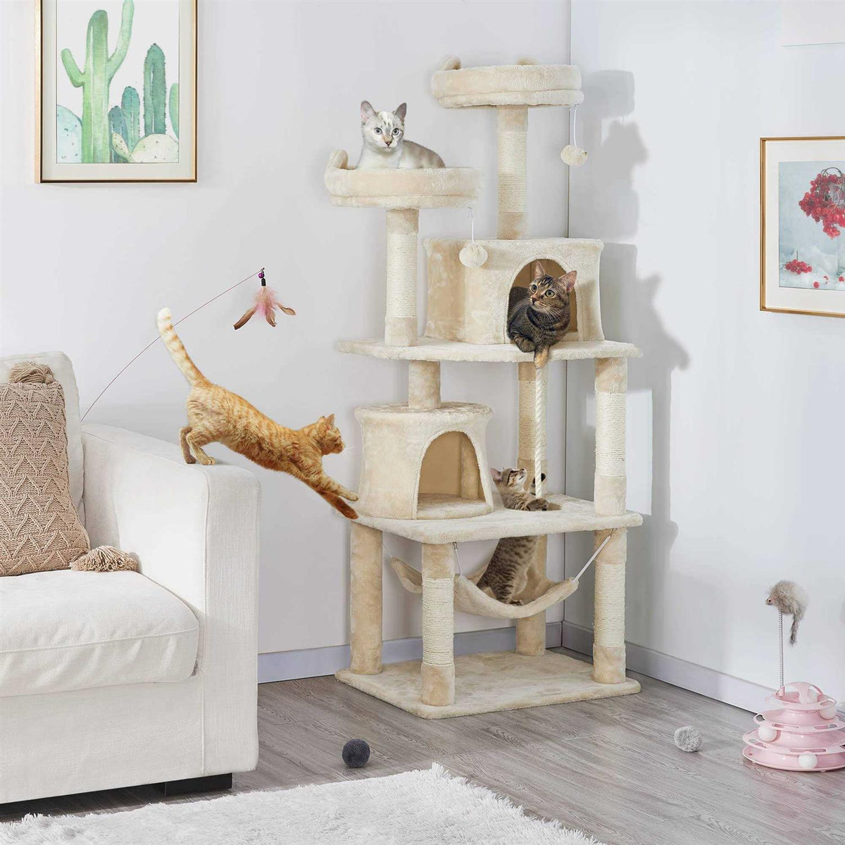 4-Level Cat Tree Condo with 2 Perches J287638