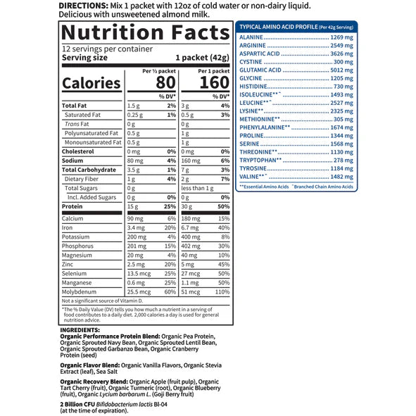 Organic Plant-Based Protein Vanilla X5199