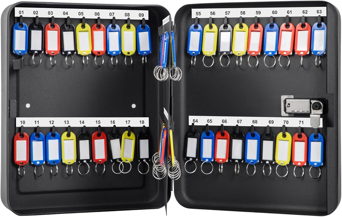 Black Steel Key Cabinet, 72 Positions, Wall Mounted, Pack of 2 V133