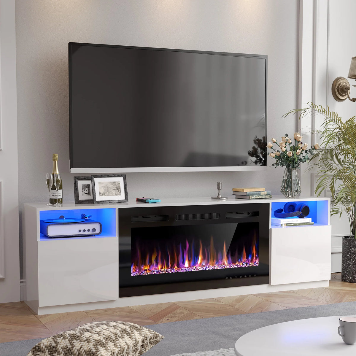 70" Fireplace TV Stand with 36" Electric Fireplace B62797