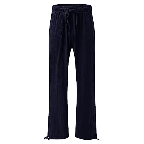 Loose Wide Leg Beach Pants with Elastic High Waist T404