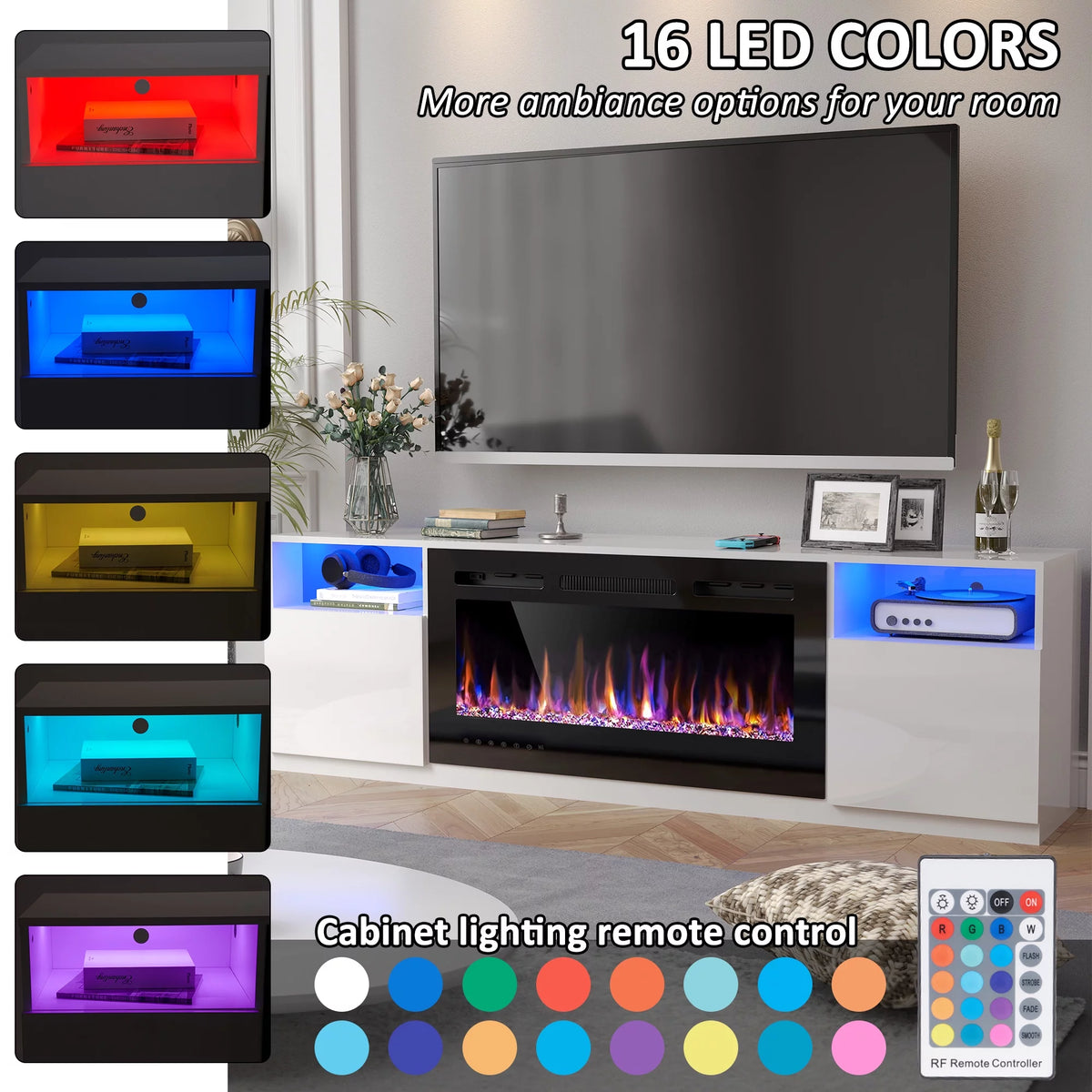70" Fireplace TV Stand with 36" Electric Fireplace B62797