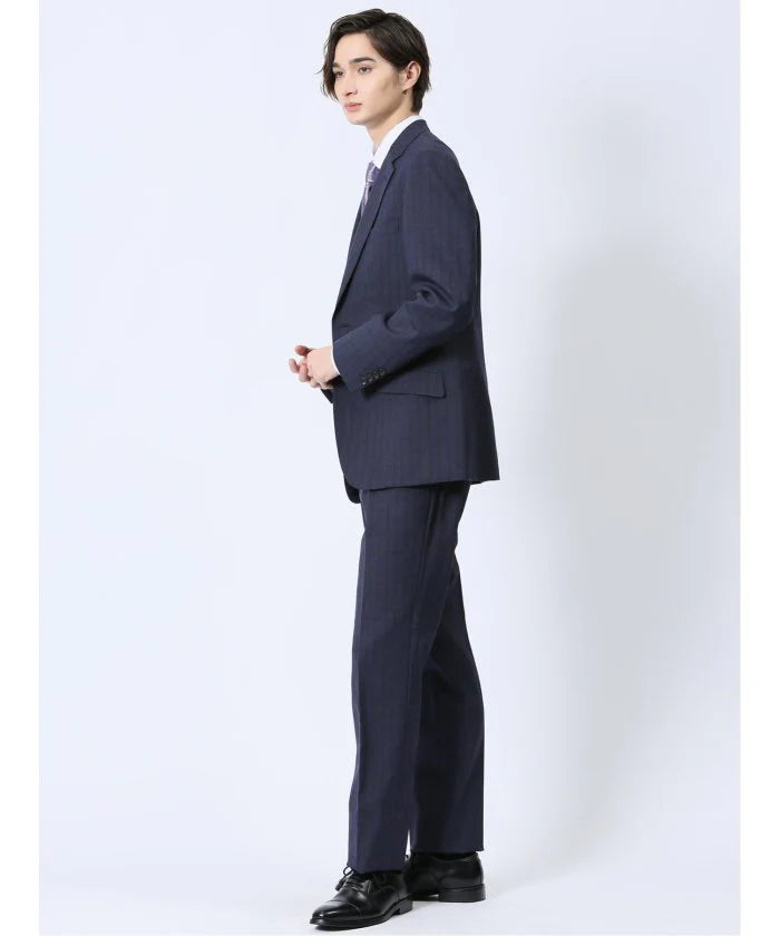 Navy Stripe Wool Blend 2-Button 2-Piece Suit L933297