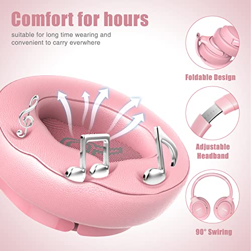 Bluetooth Headphones Over Ear, 65H Playtime, 6 EQ Music Modes, Wireless Headphones with Microphone, Foldable Lightweight Headsets, Deep Bass S700