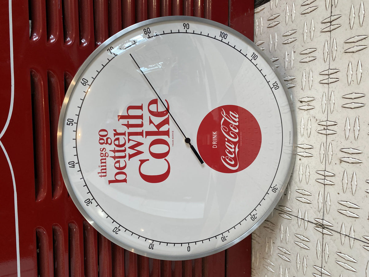 White Round Thermometer 12" Glass Face H9317