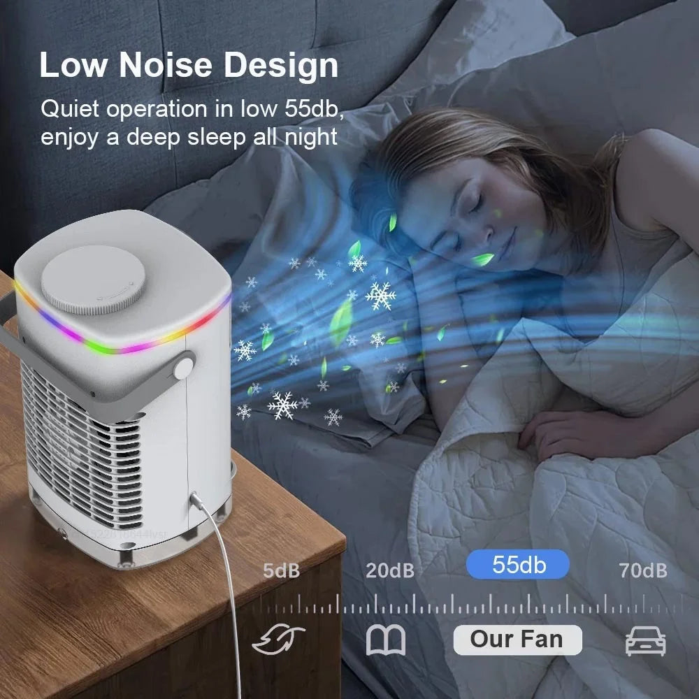 White USB Air Cooler Fan with 3-speed Adjustable, Low Noise, Water Tank J4089