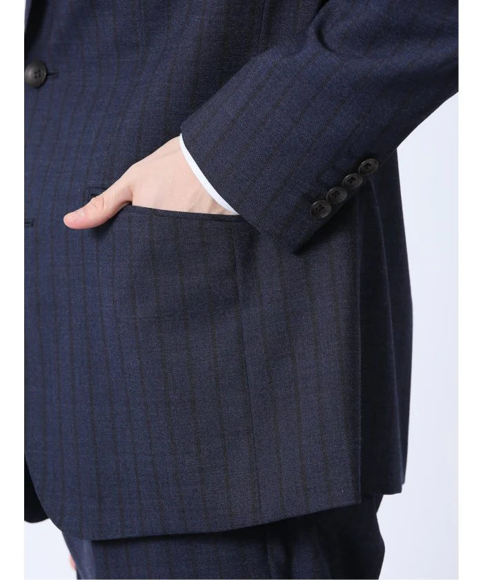 Navy Stripe Wool Blend 2-Button 2-Piece Suit L933297