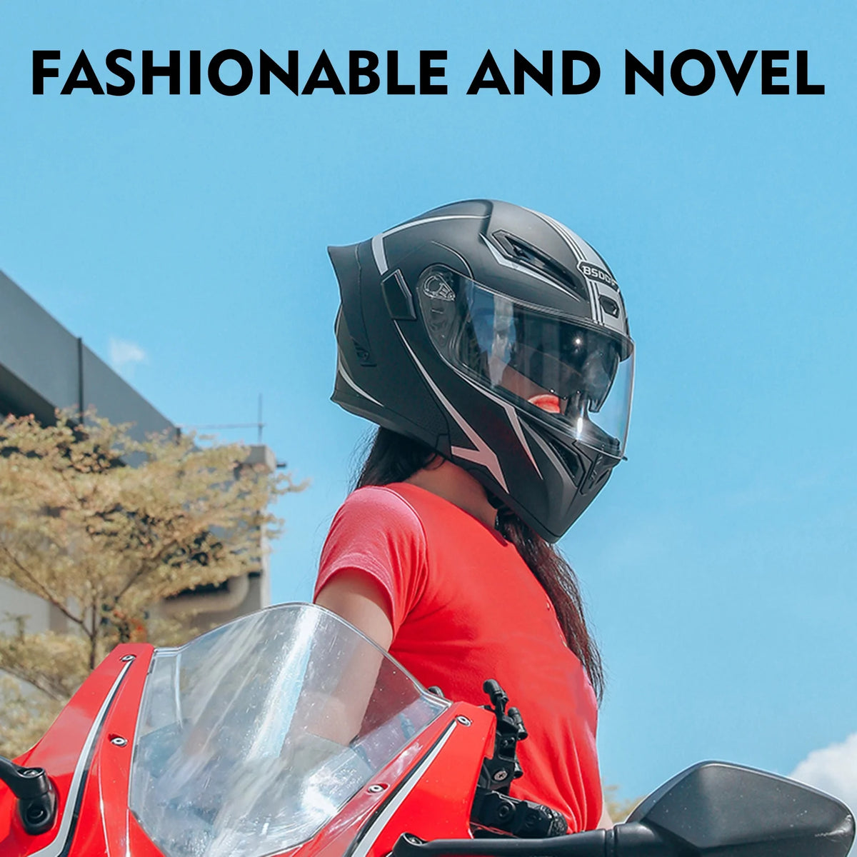 Motorcycle Flip up Full Face Helmet with Dual Visor J328