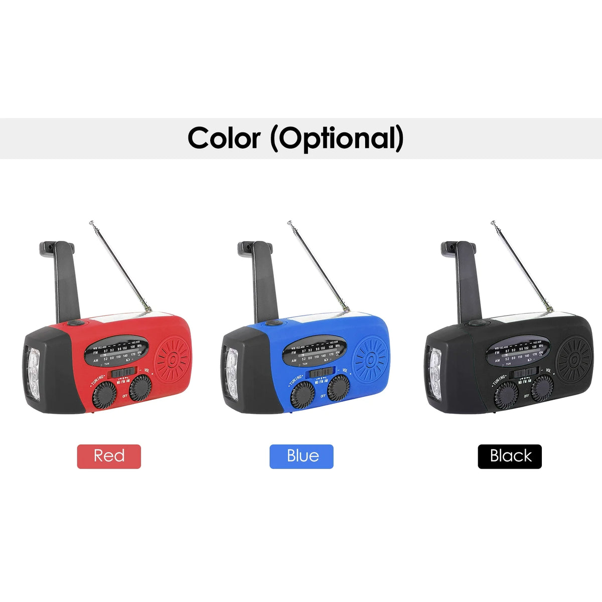 Emergency Hand Crank Solar NOAA Weather Radio Portable Power Bank with LED Flashlight L579