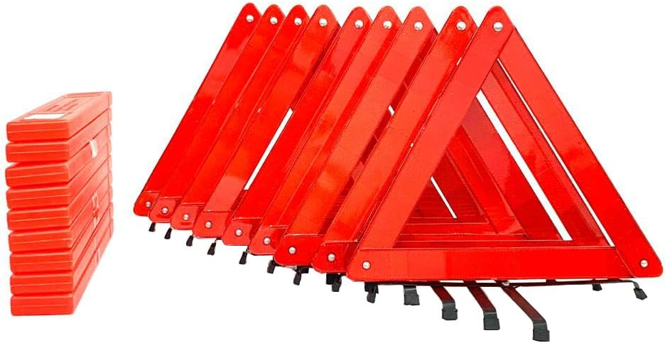 9-Pack Emergency Roadside Safety Triangle with Carrying Case J388
