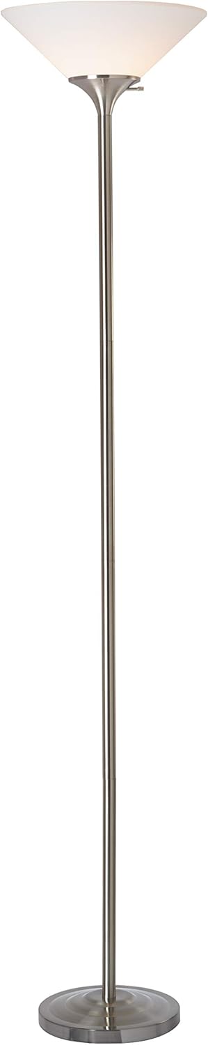 Brushed Steel Torchiere Lamp Z864