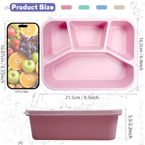 8 Pack Wheat Straw Bento Lunch Containers N589