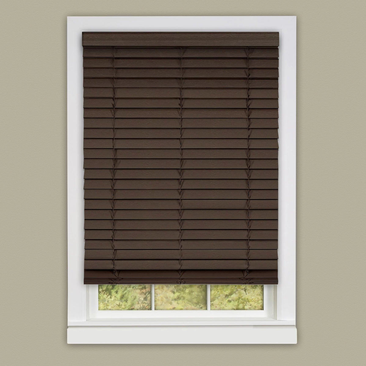 Cordless Mahogany Wood Plantation Blind 23" x 64" Q654