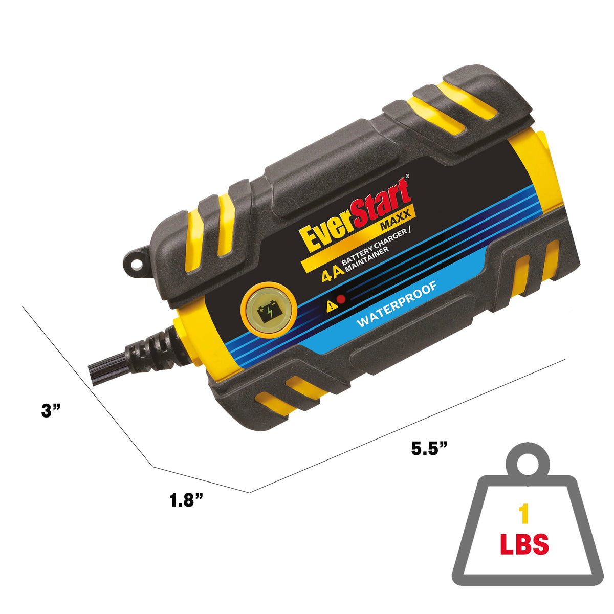 4 Amp Waterproof 12v Automotive and Marine Battery Charger H16260