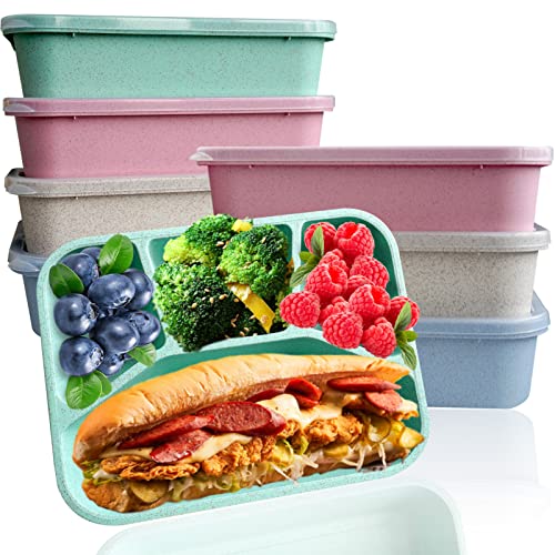 8 Pack Wheat Straw Bento Lunch Containers N589
