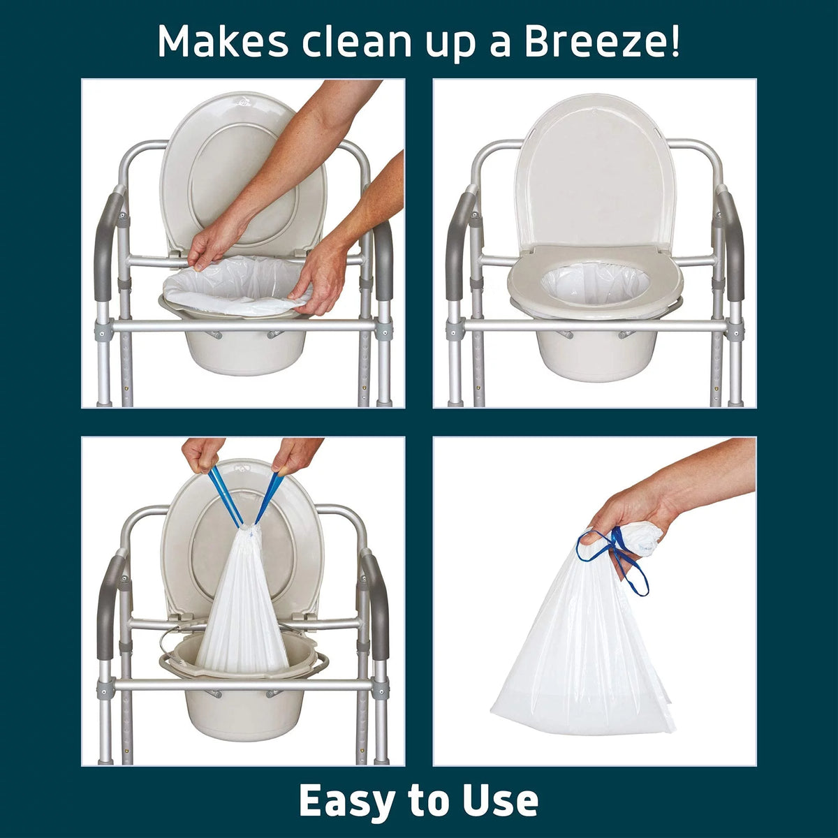 100 Count Universal Fit Disposable Commode Liners X93378