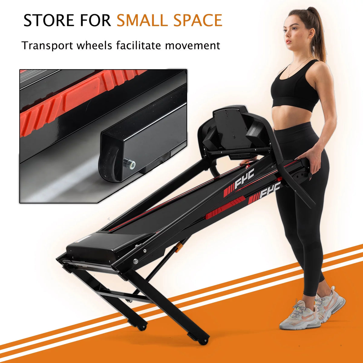Folding Treadmill with Incline, 3.5HP D2154
