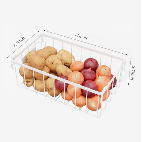 3 Pack Stackable Wire Storage Baskets with Tag, White H883806