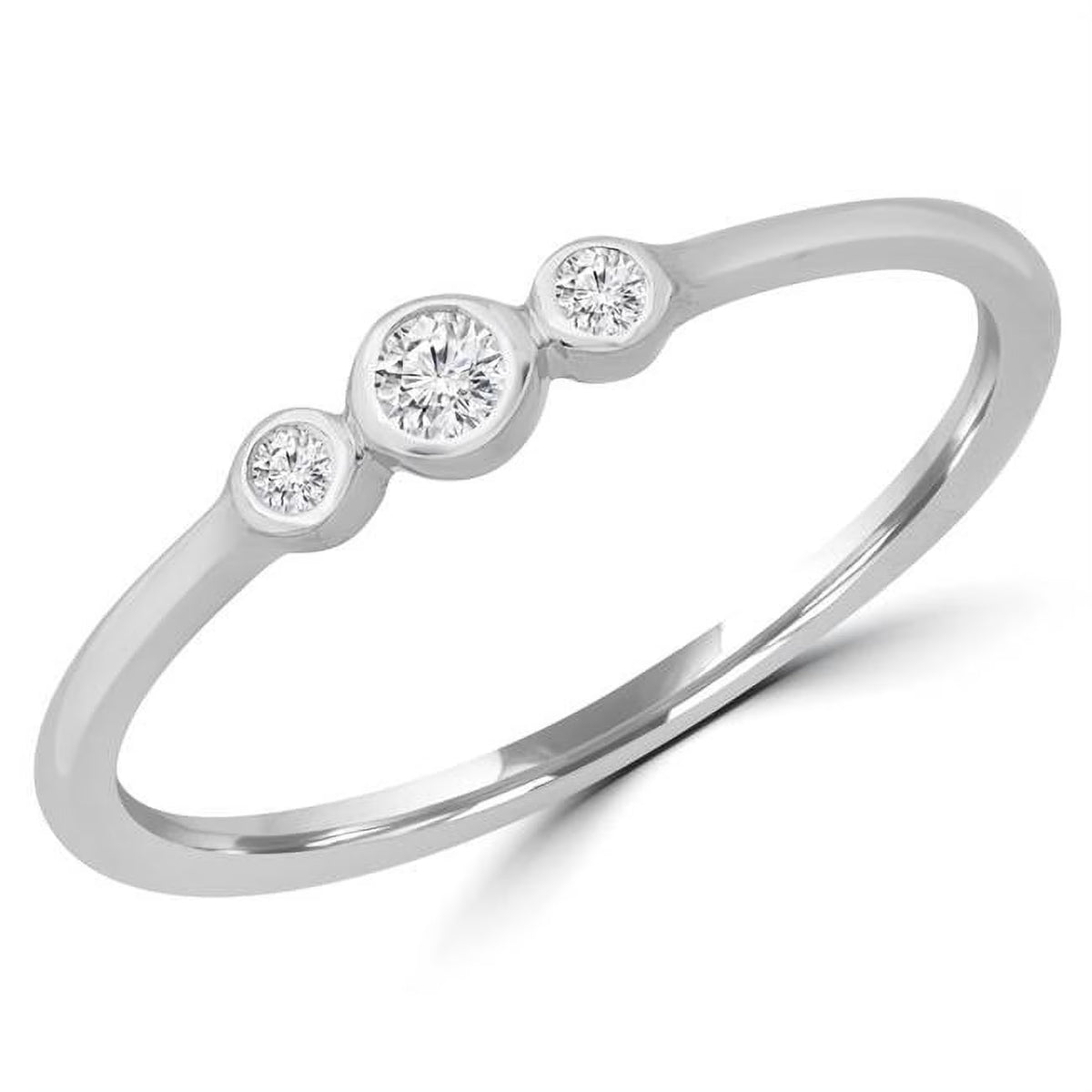 14K White Gold Three-Stone Engagement Ring F7454