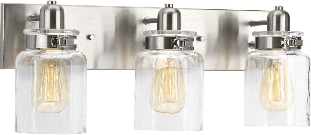 3-Light Clear Glass Farmhouse Bath Vanity Light B200042
