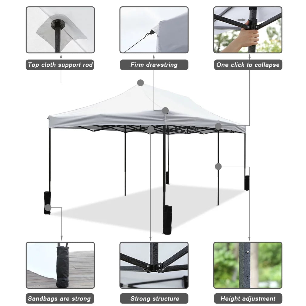 10x20 Pop Up Canopy Tent with Backpack Bag C18485