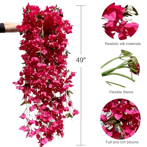 Fuchsia Artificial Silk Hanging Flowers Pack of 2 S42496