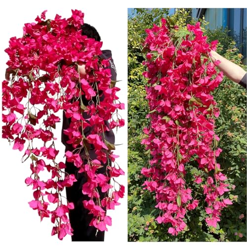 Fuchsia Artificial Silk Hanging Flowers Pack of 2 S42496