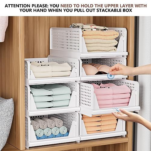 5 Pack White Stackable Plastic Storage Bins P847