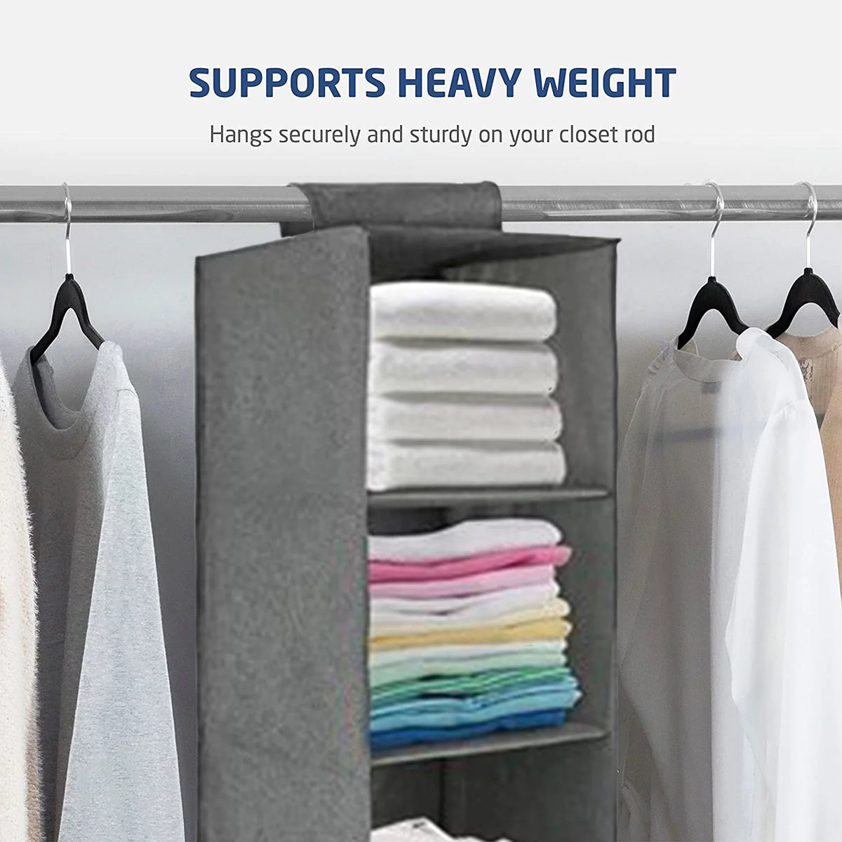 Hanging Closet Organizer, 2 Packs 5-Shelf Hanging Storage Shelves R618851
