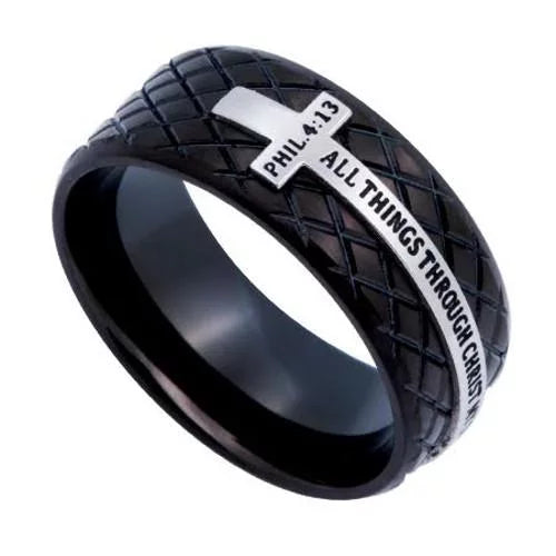 Black Diamond Back Men's Cross Ring X594572