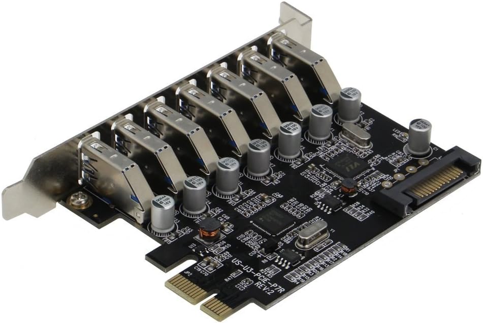 PCIE 7 Port USB 3.0 Adapter Card with SATA Power Connector E8994