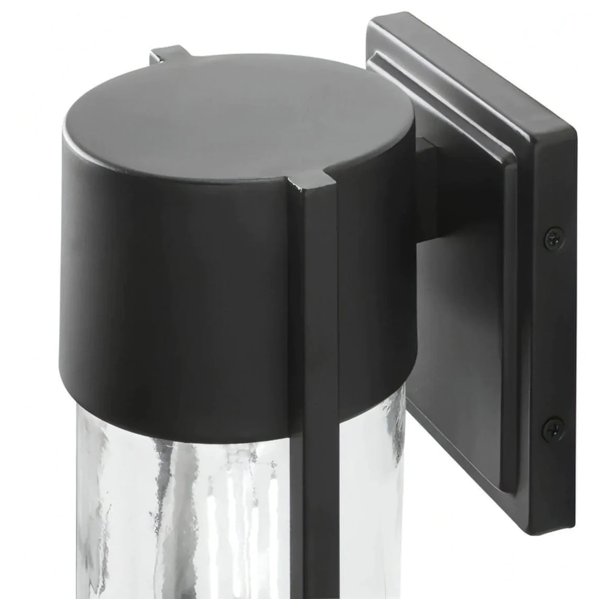 Matte Black Outdoor Wall Cylinder Light with Clear Glass U92895