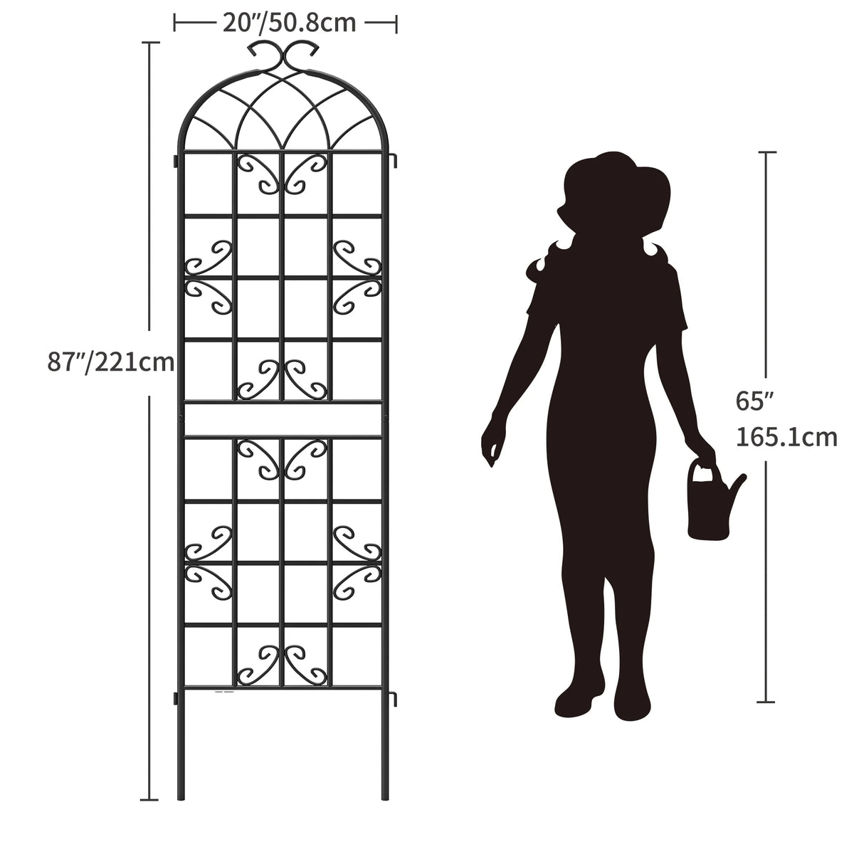 Black Metal Decorative Garden Fencing 4 Pack X119288