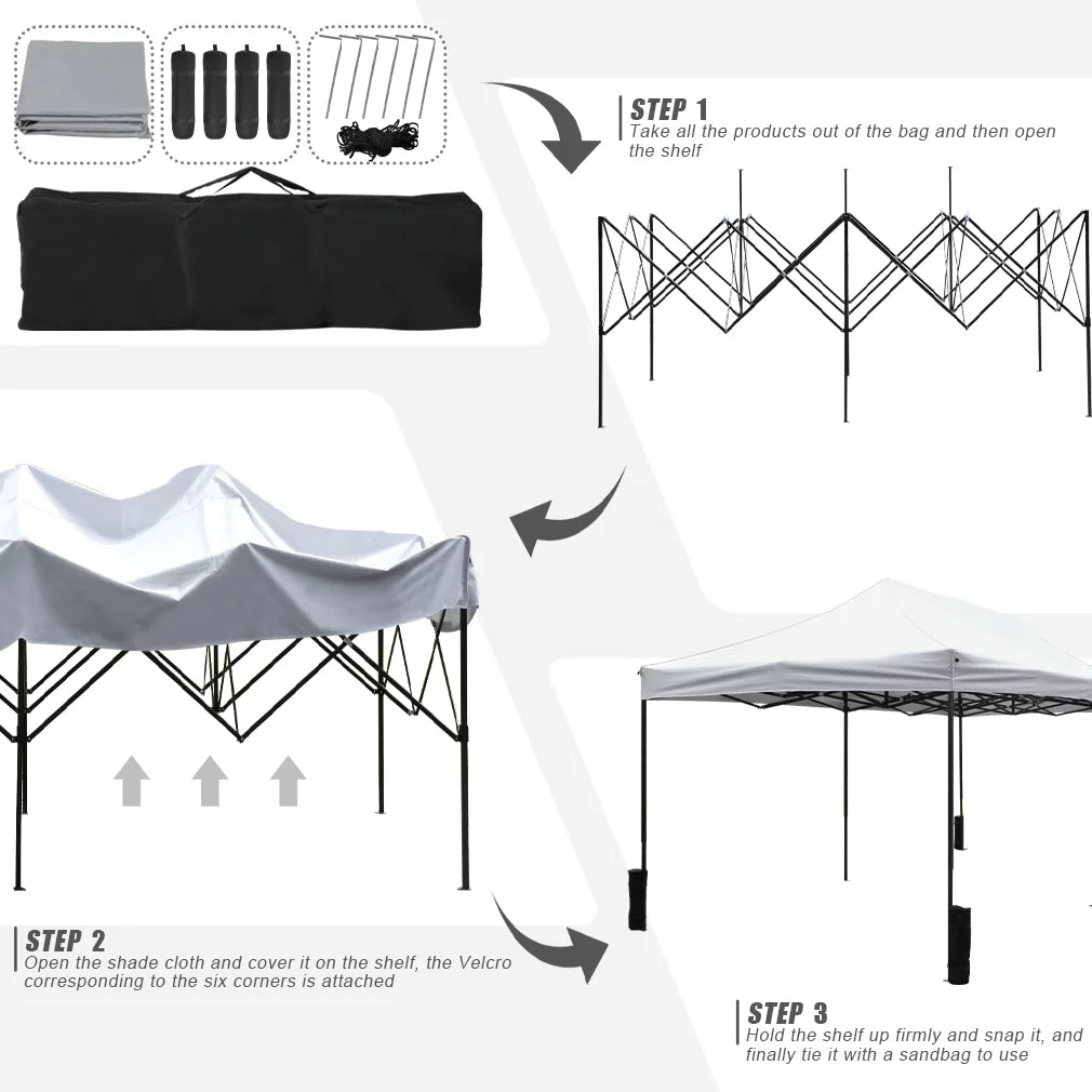 10x20 Pop Up Canopy Tent with Backpack Bag C18485